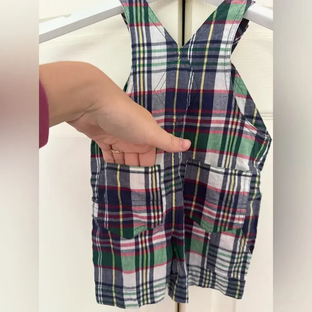 Ralph Lauren Baby Boy Plaid Overalls 3 Months Baby Outfit